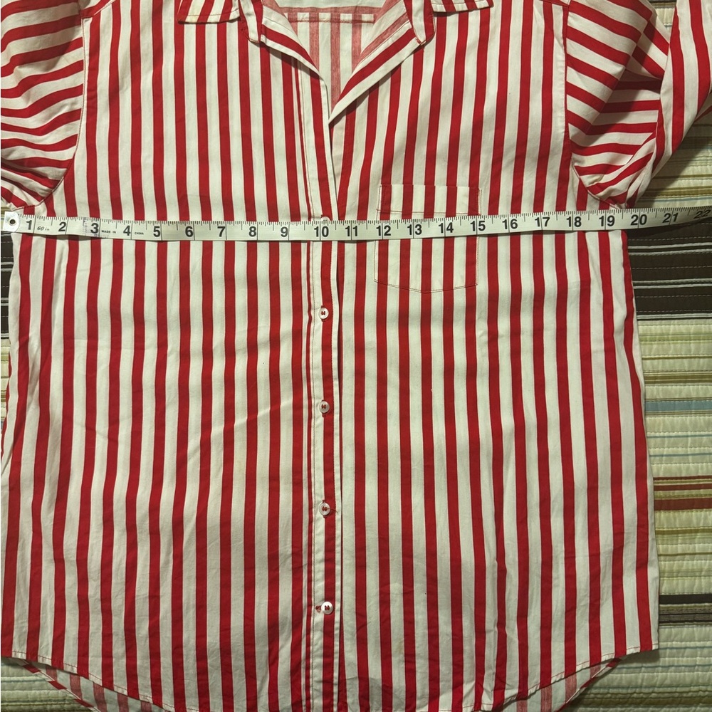 Zara Striped Button Down Shirt - Red & White - Picture 5 of 8